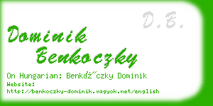 dominik benkoczky business card